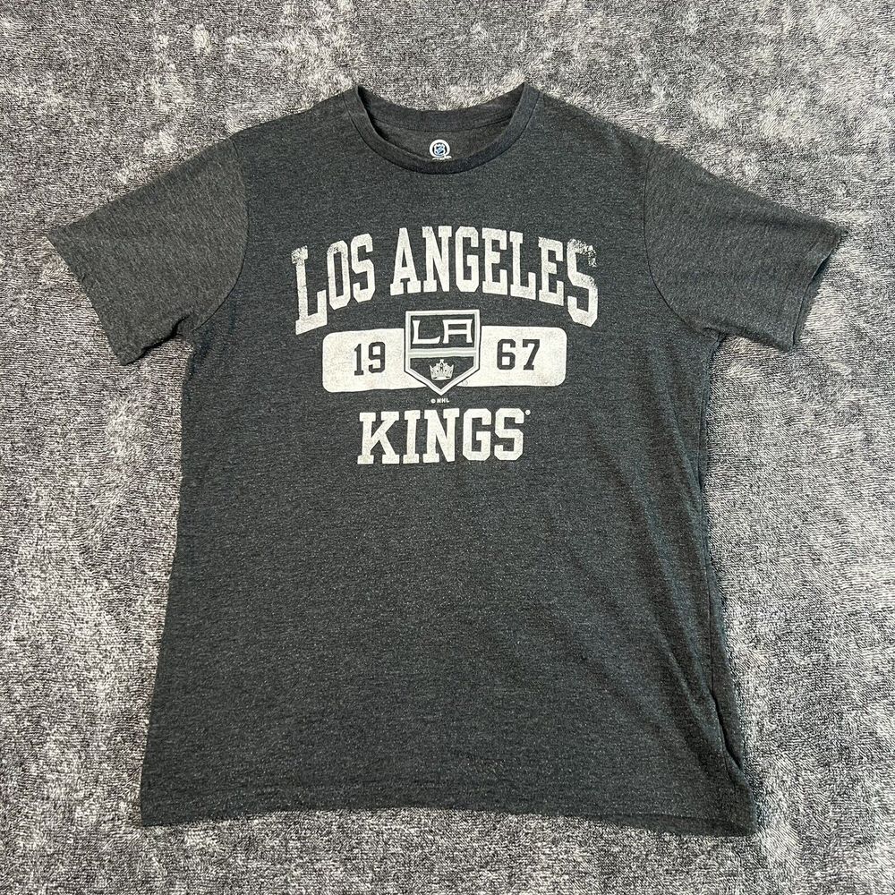 Los Angeles Kings Mens T Shirt Shirt Men's Size Large NHL Hockey Gray